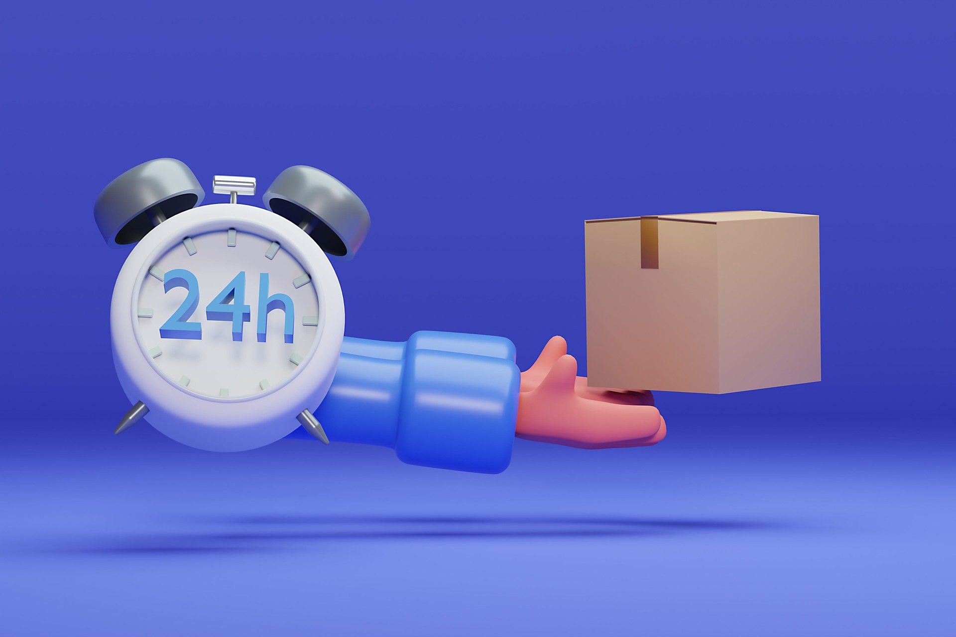 Delivery service concept. Box for delivery of around the world on yellow background- 3d render.